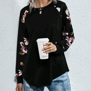 Shein long graphic sleeve top